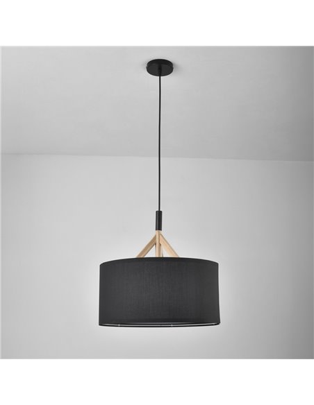 Lámpara colgante Abi Negra D40 1xE27