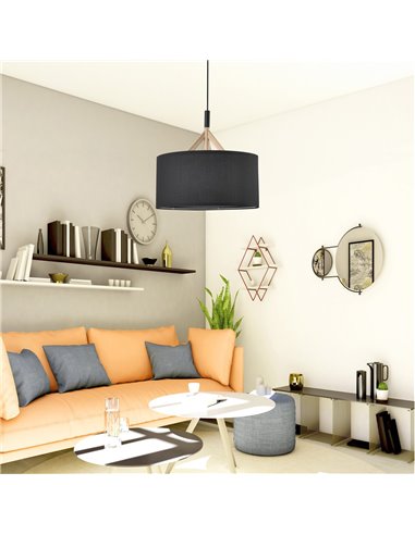 Lámpara colgante Abi Negra D40 1xE27
