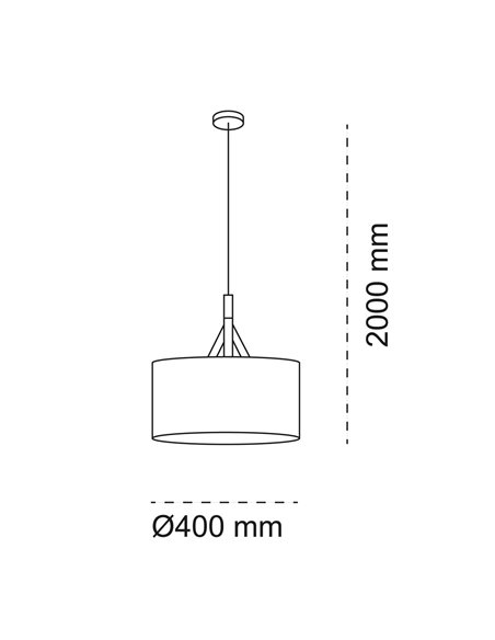 Lámpara colgante Abi Negra D40 1xE27