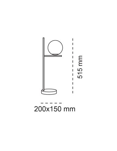 Lámpara de mesa Boston Negro Fumé 1xE14