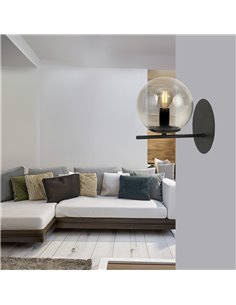 Aplique de pared Boston Negro Fumé 1xE14 2