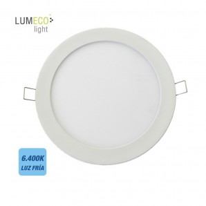 Downlight led empotrable 20w luz dia 6.400k 1500 lumens blanco lumeco