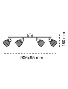 Regleta de techo Krabi 4xE14 2