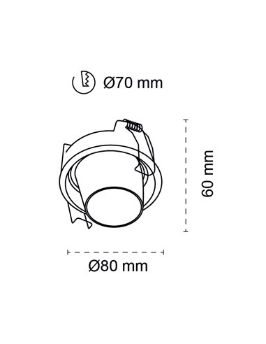 Empotrable de techo LED Tyr Blanco 8W 100Lm 4000K