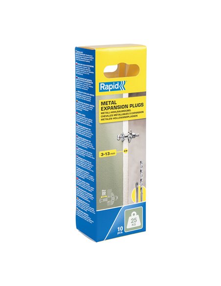 Blister 10 unidades taco de expansión metálico ø8x32 tornillo m4x40 5001546 rapid