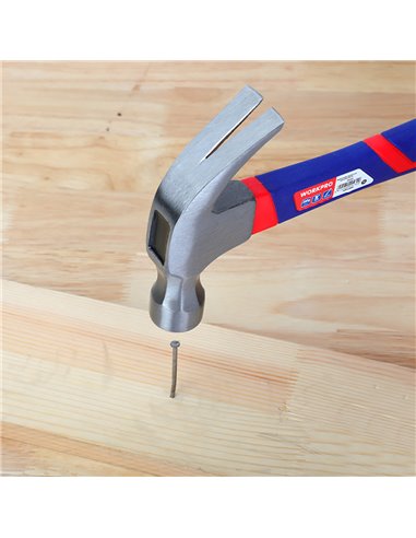 Martillo de carpintero de 225g con mango de fibra de vidrio workpro