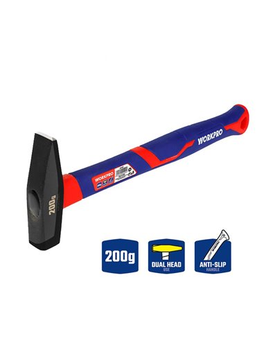 Martillo de maquinista de 200g con mango de fibra de vidrio workpro