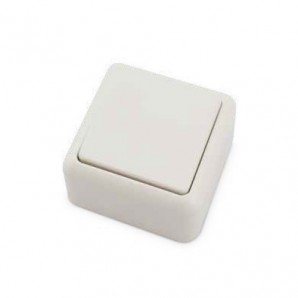 Conmutador superficie Blanco 65x65mm 10A 250V GSC 0201024