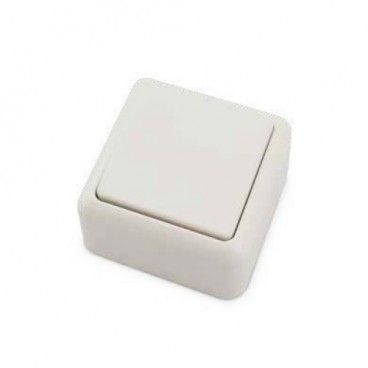 Conmutador superficie Blanco 65x65mm 10A 250V GSC 0201024