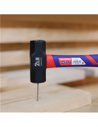 Martillo de cantero de 1000g con mango de fibra de vidrio workpro
