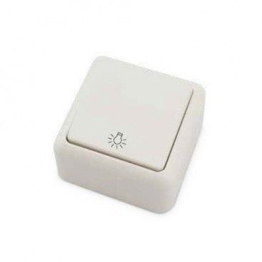 Pulsador superficie luz Blanco 65x65mm 10A 250V GSC 0201026