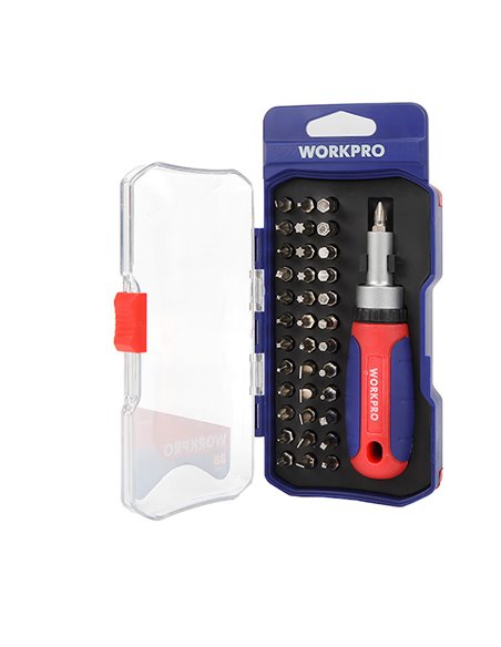 Destornillador de carraca 38 piezas workpro