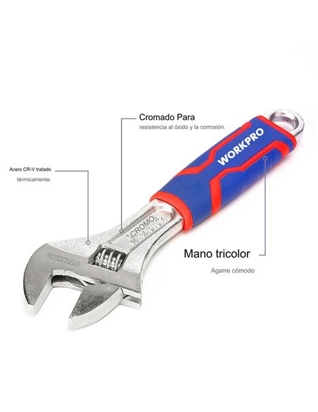 Llave ajustable 250mm workpro