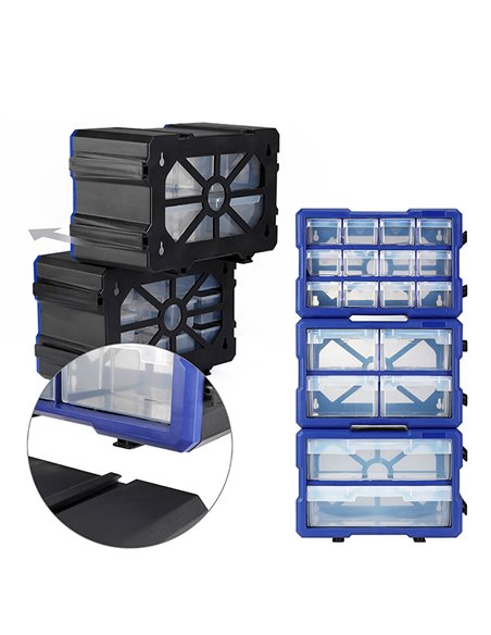 Organizador apilable de 4 cajones workpro