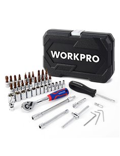 Juego de 46 llaves vaso de 1/4" dr workpro