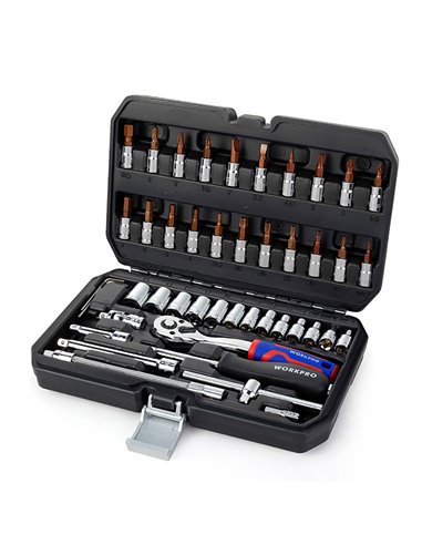Juego de 46 llaves vaso de 1/4" dr workpro