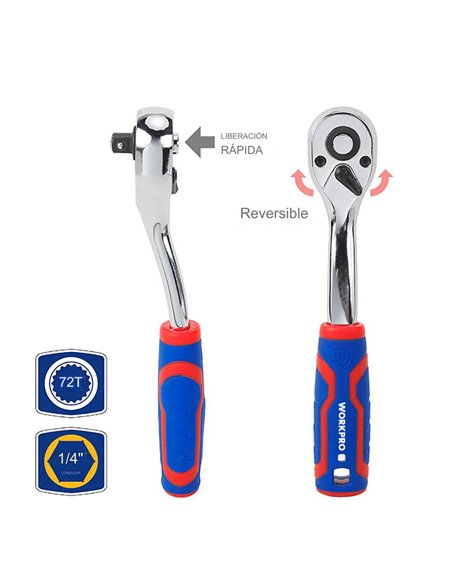 Juego de 46 llaves vaso de 1/4" dr workpro
