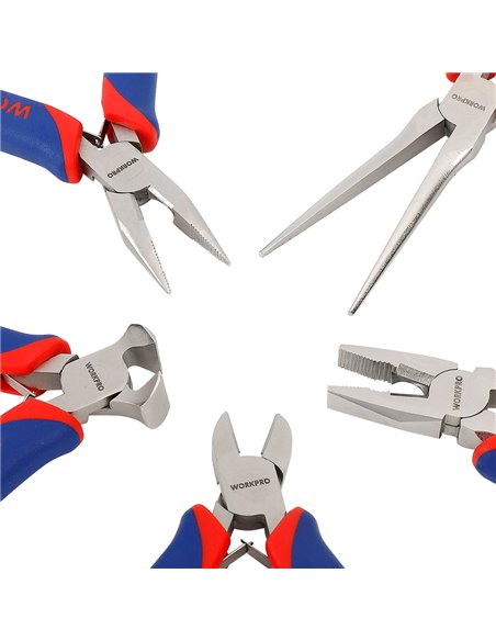 Juego de 5 alicates miniatura workpro