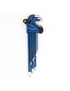 Juego de 9 llaves allen de brazo largo (métrico) workpro