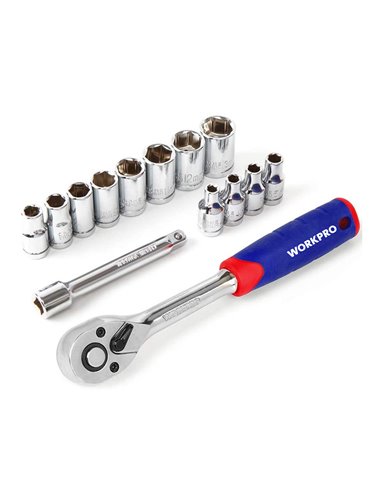 Juego de 12 llaves de vaso de 3/8" workpro