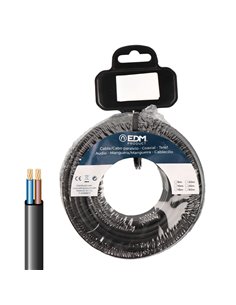 Carrete 5m cable paralelo plano negro 2x2,5mm, edm