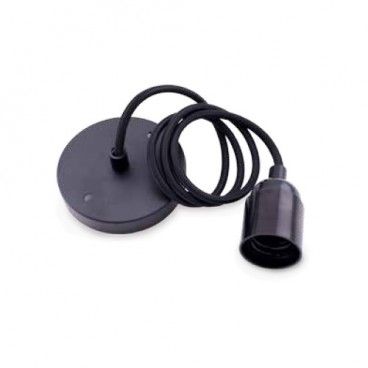 Portalamparas colgante 1M plastico negro cable GSC 0704712