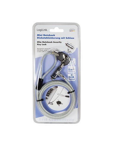 Cable antirrobo para portatil ultrafino con 2 llaves logilink