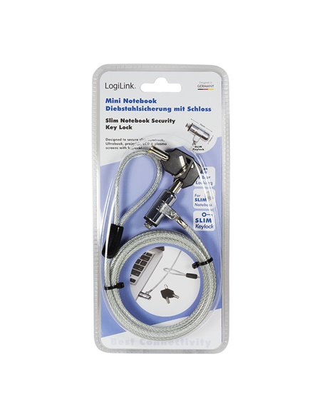 Cable antirrobo para portatil ultrafino con 2 llaves logilink