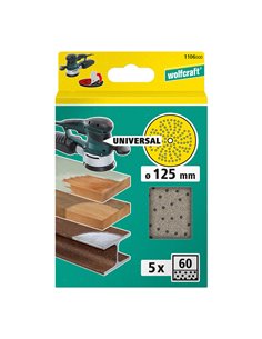 Disco de lijar multiorificio para lijadora excéntrica, ø 125mm, grano 60 1106000 wolfcraft 2