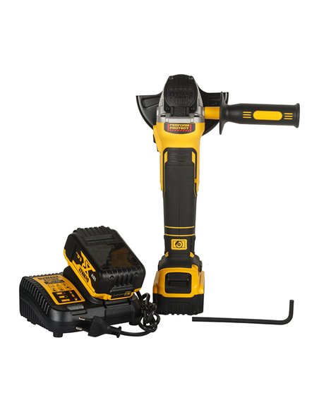 S.of. mini-amoladora sin escobillas xr 18v 125mm con 2 baterías li-ion 5ah, cargador y maletín tstak ii dcg405p2-qw dewalt
