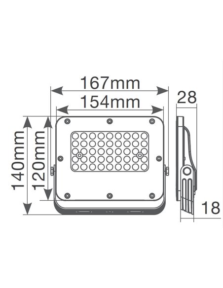 Proyector aluminio LED Belinta 30W 3000K IP65 Negro