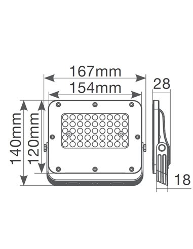 Proyector aluminio LED Belinta 30W 4000K IP65 Negro