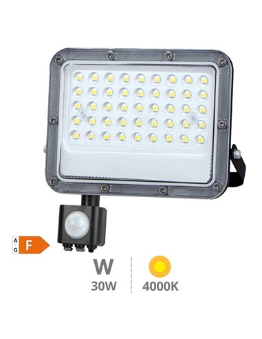 Proyector aluminio LED Belinta con sensor 30W 6500K IP65 Negro