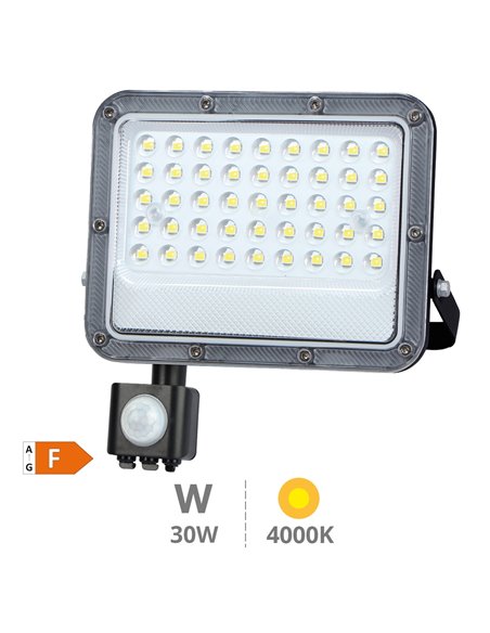 Proyector aluminio LED Belinta con sensor 30W 6500K IP65 Negro