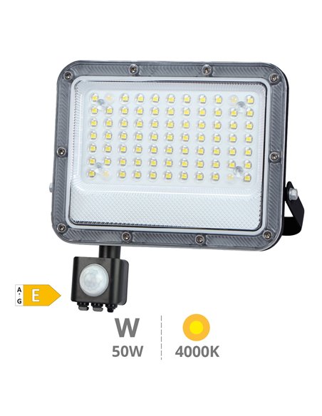 Proyector aluminio LED Belinta con sensor 50W 4000K IP65 Negro