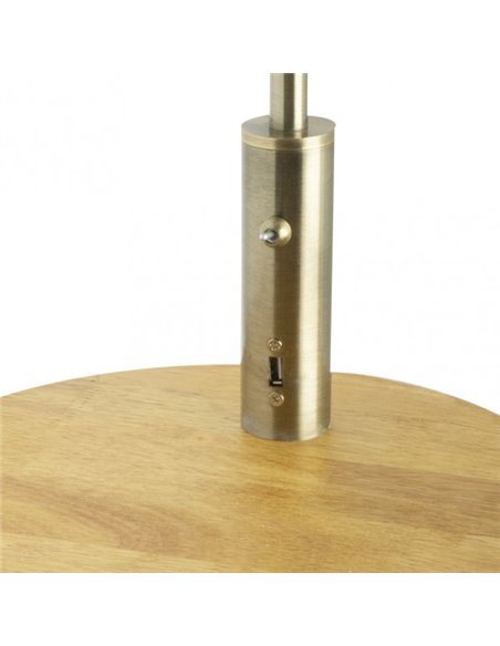 Pie De Salon Sirio C/mesa Y Conex.usb 1xe27 Cuero  C/ Pant Beig (164x40x40)(24x40x40) Cm