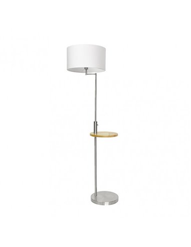 Pie De Salon Sirio C/mesa Y Conex.usb 1xe27 Cromo C/ Pant Blanca (164x40x40)(24x40x40) Cm
