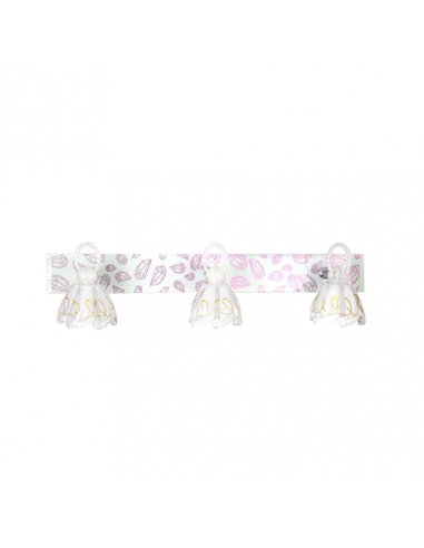 Aplique Baño 3 Focos Led 15w 6000k Blanco C/cristal Decorativo 13x50x14 Cm Articulable Y Orientable