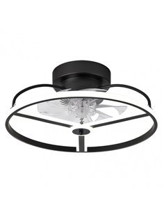 Ventilador 60w Dc Bora Negro 8 Aspas Transp. 21x50x50cm 6 Vel. 3 Colores C/remoto, Memoria, Temporizador Y Reg.Intensidad 5100lm 2