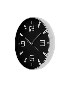 Reloj De Pared Aroa Plata/negro 30d  Movimiento Continuo 2