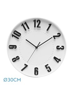 Reloj De Pared Hora Blanco 30d Movimiento Continuo