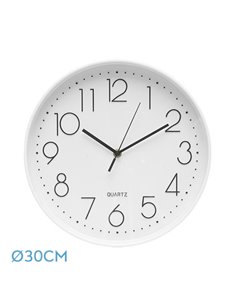 Reloj De Pared Tiempo Blanco 30d Mov.continuo