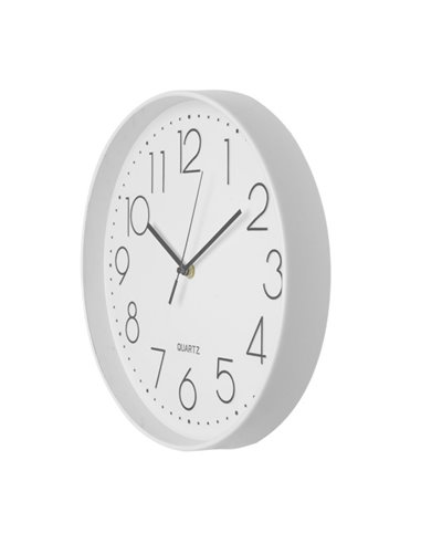 Reloj De Pared Tiempo Blanco 30d Mov.continuo