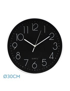 Reloj De Pared Tiempo Blanco-negro 30d  Movimiento Continuo