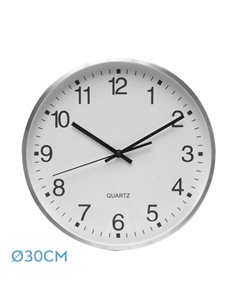 Reloj De Pared Team Aluminio-blanco 30d  Movimiento Continuo