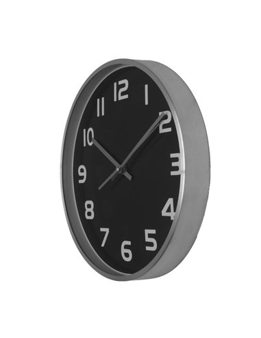 Reloj De Pared Team Aluminio-negro 30d  Movimiento Continuo