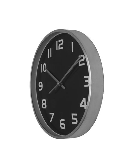 Reloj De Pared Team Aluminio-negro 30d  Movimiento Continuo