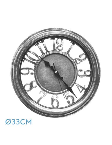 Reloj De Pared Limbo Negro / Plata  33d Mov.continuo