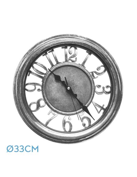 Reloj De Pared Limbo Negro / Plata  33d Mov.continuo