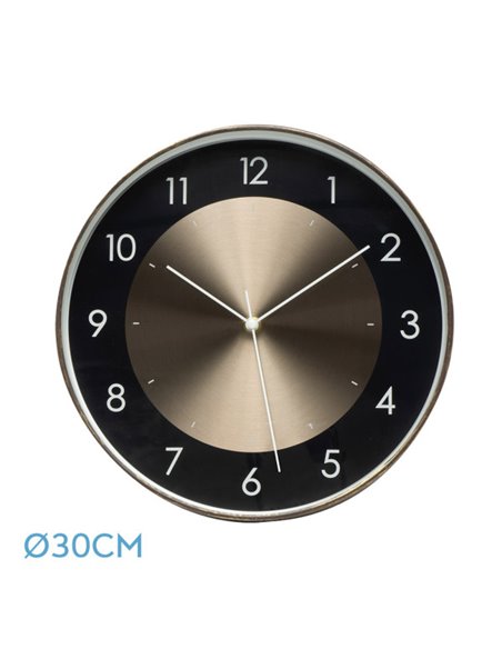 Reloj De Pared Berwin Aluminio-negro 30d Movimiento Continuo